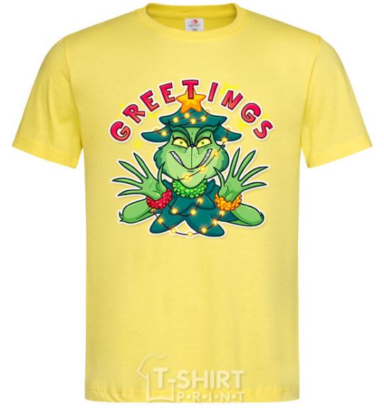 Men's T-Shirt Greetings Grinch cornsilk фото