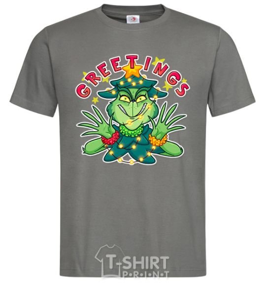 Men's T-Shirt Greetings Grinch dark-grey фото