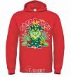 Men`s hoodie Greetings Grinch bright-red фото