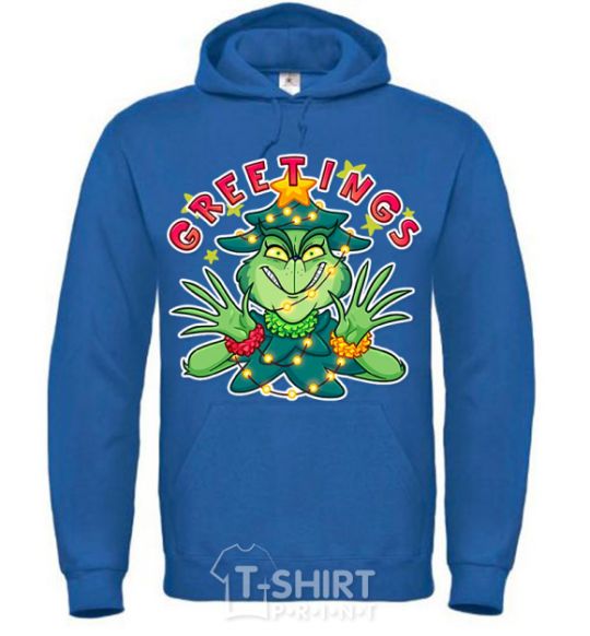 Men`s hoodie Greetings Grinch royal фото