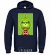 Men`s hoodie The Grinch and the dog navy-blue фото