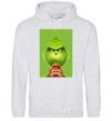 Men`s hoodie The Grinch and the dog sport-grey фото