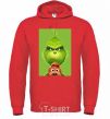 Men`s hoodie The Grinch and the dog bright-red фото