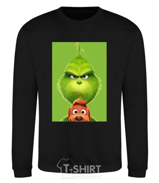 Sweatshirt The Grinch and the dog black фото