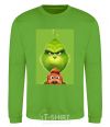 Sweatshirt The Grinch and the dog orchid-green фото