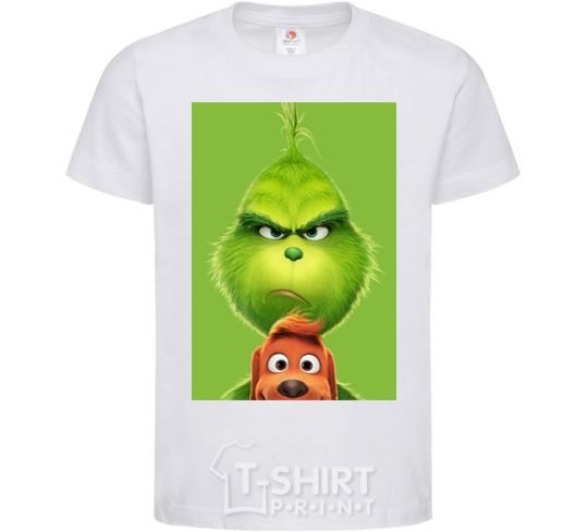 Kids T-shirt The Grinch and the dog White фото