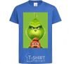 Kids T-shirt The Grinch and the dog royal-blue фото