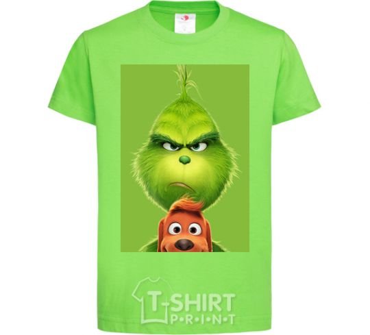 Kids T-shirt The Grinch and the dog orchid-green фото