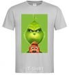 Men's T-Shirt The Grinch and the dog grey фото