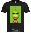 Men's T-Shirt The Grinch and the dog black фото