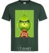 Men's T-Shirt The Grinch and the dog bottle-green фото