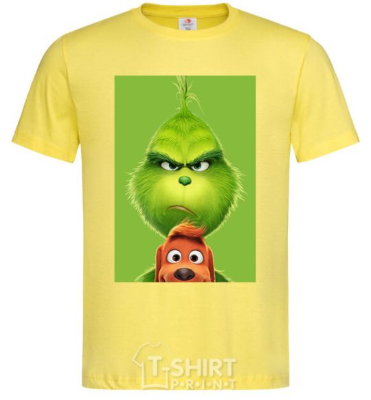 Men's T-Shirt The Grinch and the dog cornsilk фото