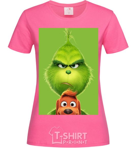 Women's T-shirt The Grinch and the dog heliconia фото