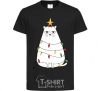 Kids T-shirt Kitty Christmas tree black фото