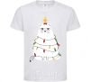 Kids T-shirt Kitty Christmas tree White фото
