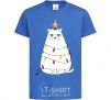 Kids T-shirt Kitty Christmas tree royal-blue фото
