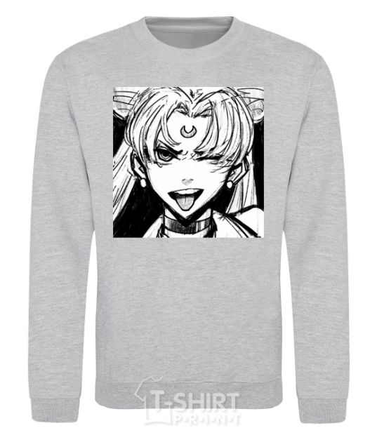 Sweatshirt Sailor moon black white sport-grey фото