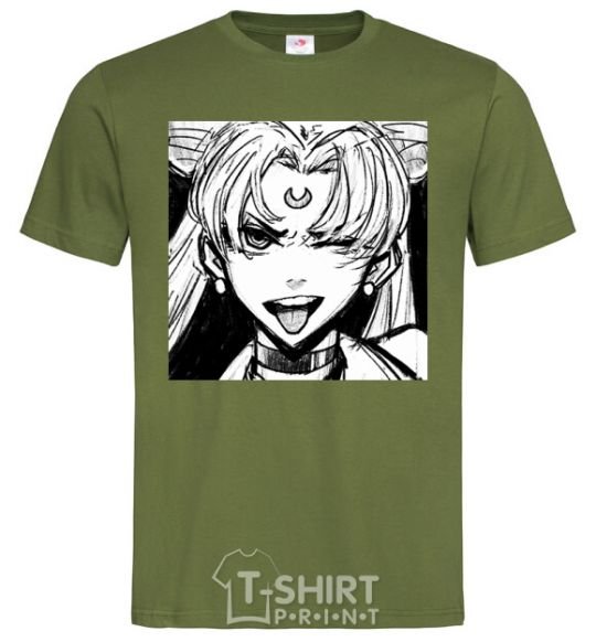 Men's T-Shirt Sailor moon black white millennial-khaki фото