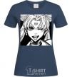 Women's T-shirt Sailor moon black white navy-blue фото