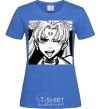 Women's T-shirt Sailor moon black white royal-blue фото