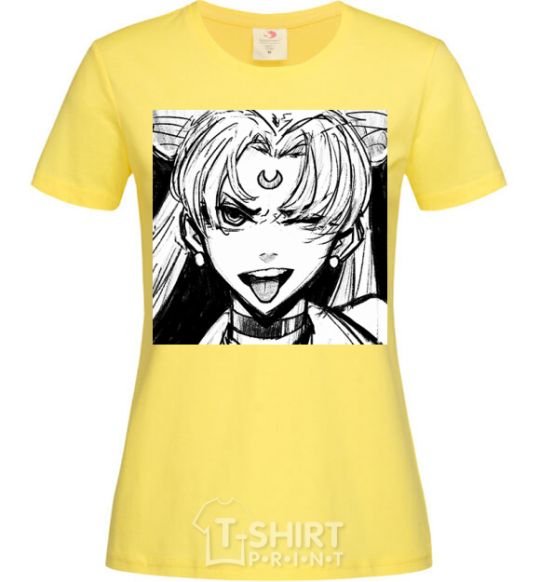 Women's T-shirt Sailor moon black white cornsilk фото