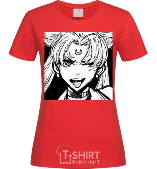 Women's T-shirt Sailor moon black white red фото