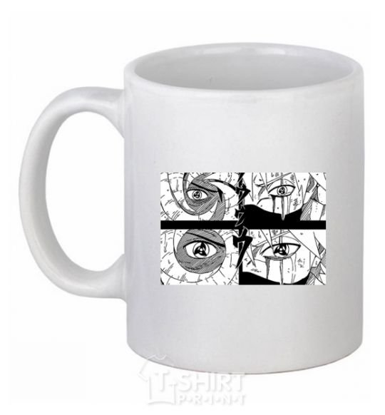 Чашка керамическая Глаза аниме Белый фото
