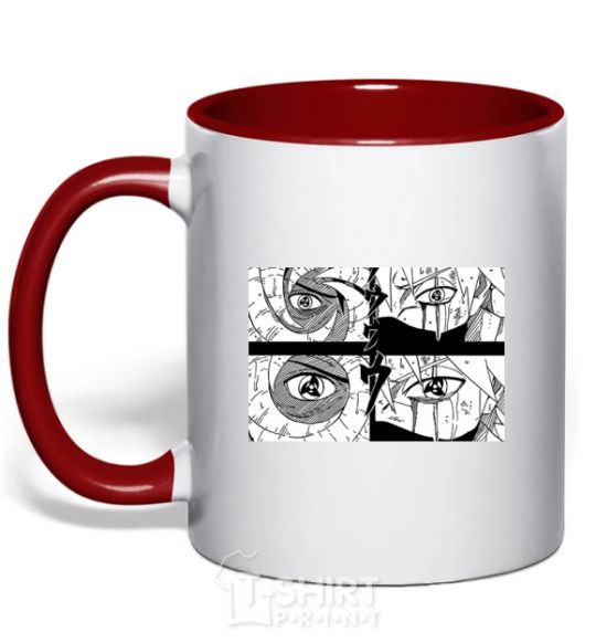 Mug with a colored handle Anime eyes red фото