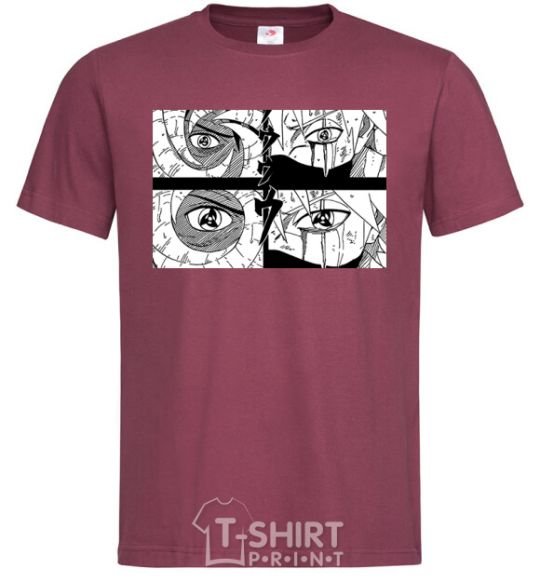 Men's T-Shirt Anime eyes burgundy фото