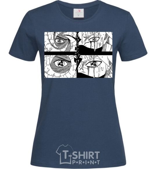 Women's T-shirt Anime eyes navy-blue фото