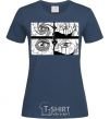 Women's T-shirt Anime eyes navy-blue фото