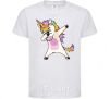 Kids T-shirt Dabbing unicorn with star White фото