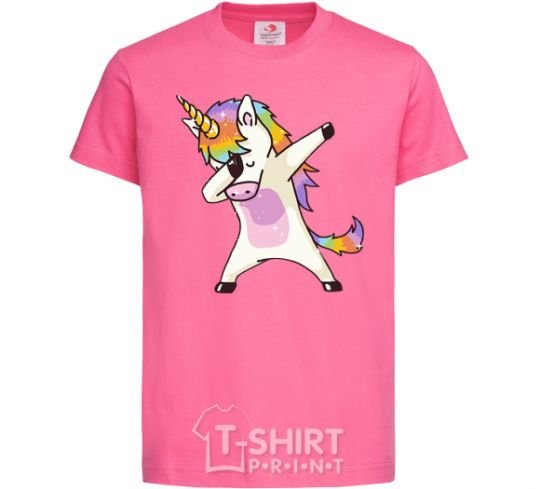 Kids T-shirt Dabbing unicorn with star heliconia фото