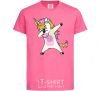 Kids T-shirt Dabbing unicorn with star heliconia фото