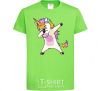 Kids T-shirt Dabbing unicorn with star orchid-green фото