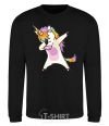 Sweatshirt Dabbing unicorn with star black фото