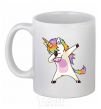 Ceramic mug Dabbing unicorn with star White фото