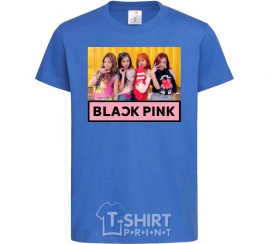 Kids T-shirt Black Pink royal-blue фото
