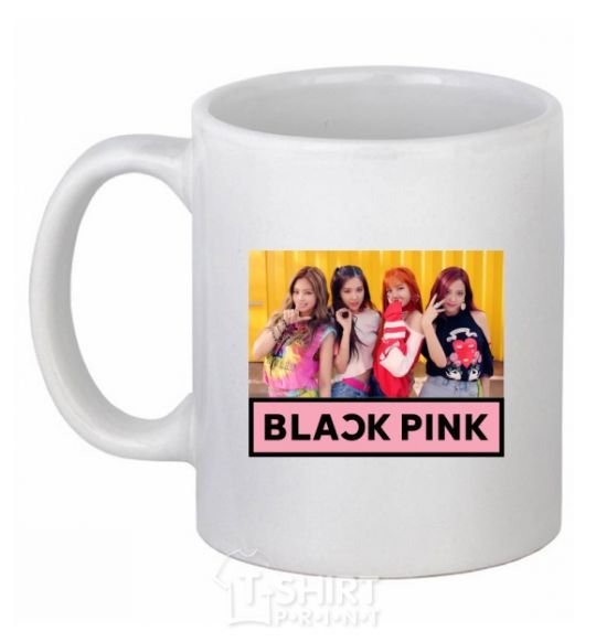 Ceramic mug Black Pink White фото