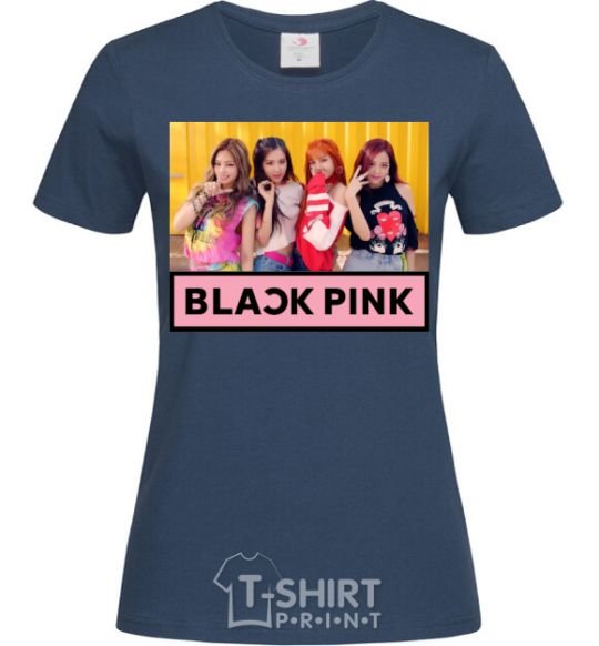 Women's T-shirt Black Pink navy-blue фото