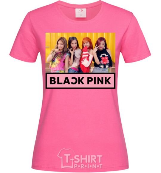 Women's T-shirt Black Pink heliconia фото
