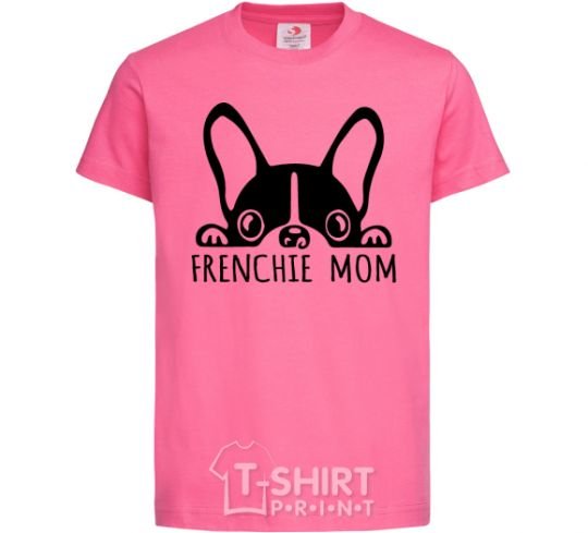 Детская футболка Frenchie mom Ярко-розовый фото