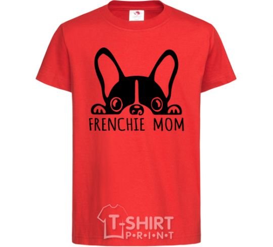 Детская футболка Frenchie mom Красный фото