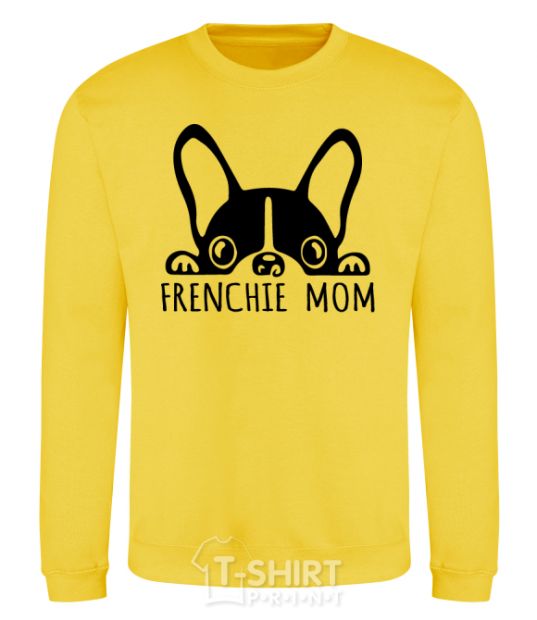 Sweatshirt Frenchie mom yellow фото