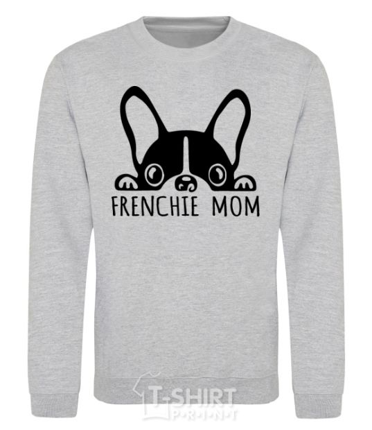 Свитшот Frenchie mom Серый меланж фото