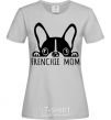 Женская футболка Frenchie mom Серый фото