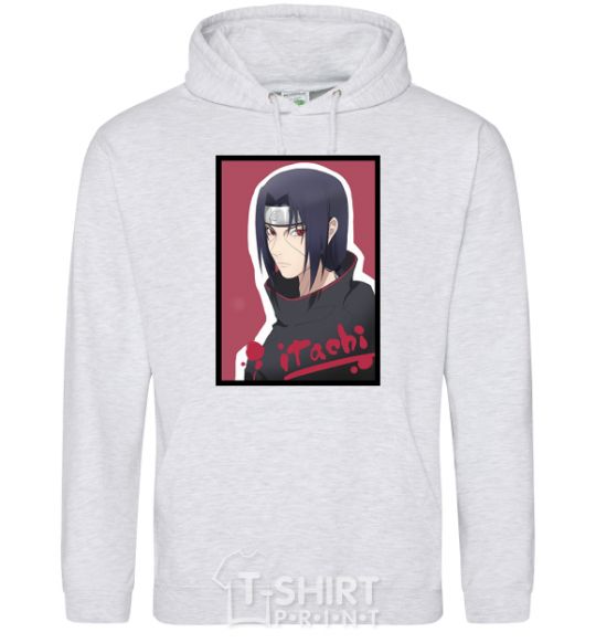 Мужская толстовка (худи) Itachi Серый меланж фото