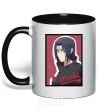 Mug with a colored handle Itachi black фото