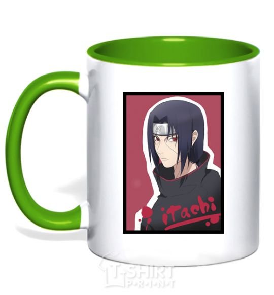 Mug with a colored handle Itachi kelly-green фото