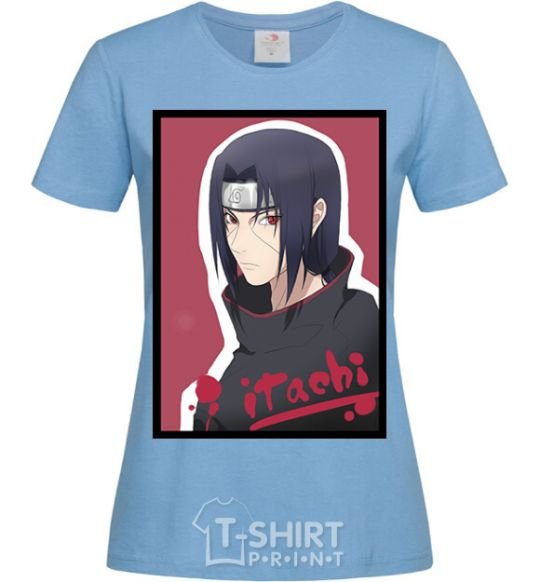 Women's T-shirt Itachi sky-blue фото